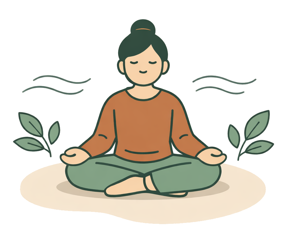 Calm figure meditating