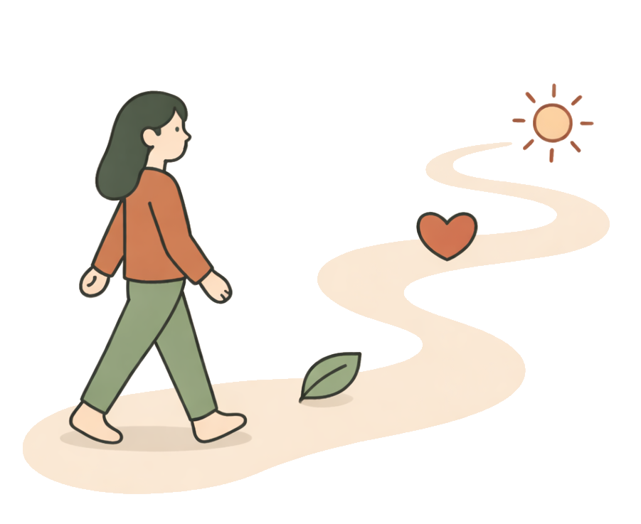 Winding path illustration